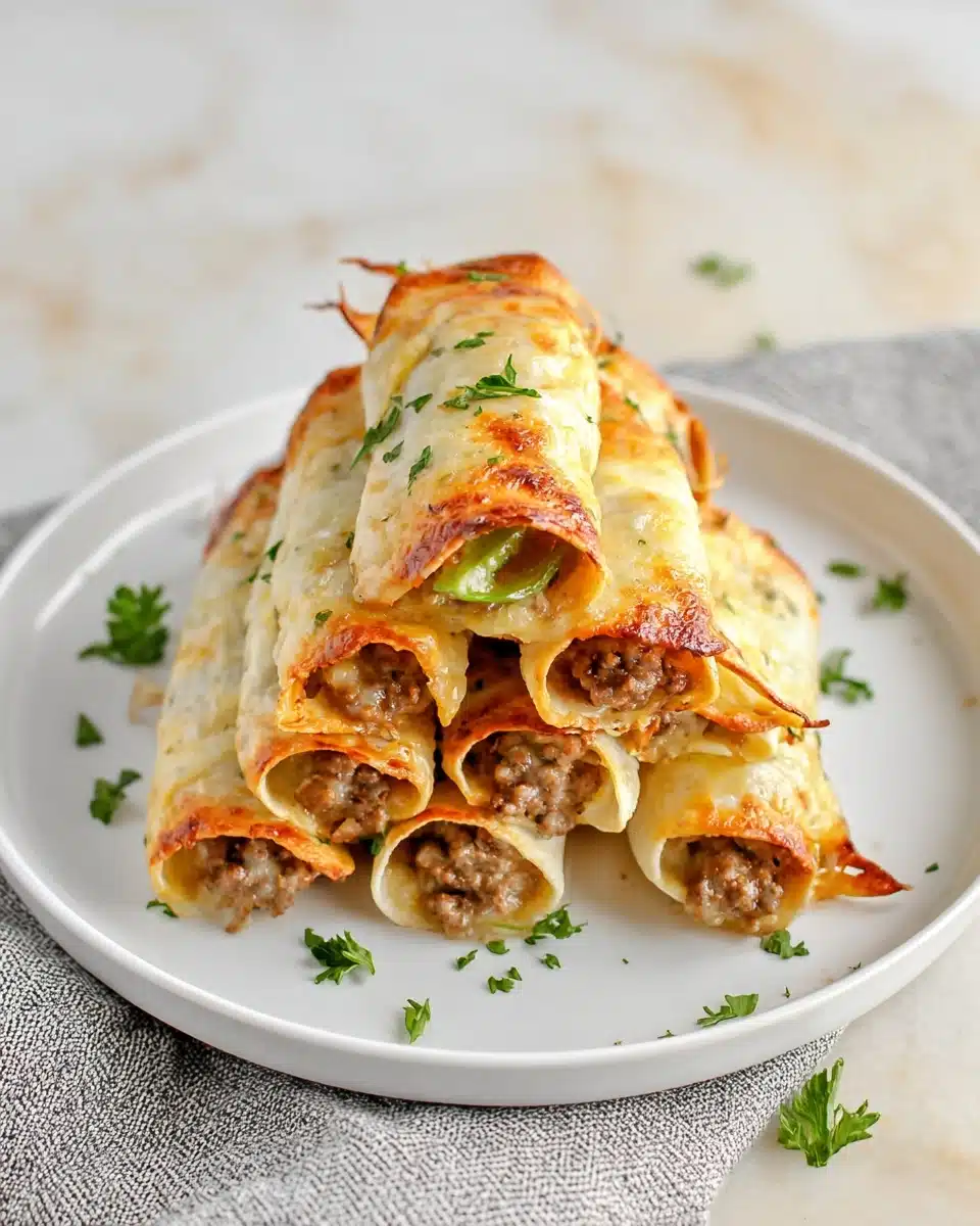 DELICIOUS KETO PHILLY CHEESESTEAK ROLL UPS Recipe - Recipe Image