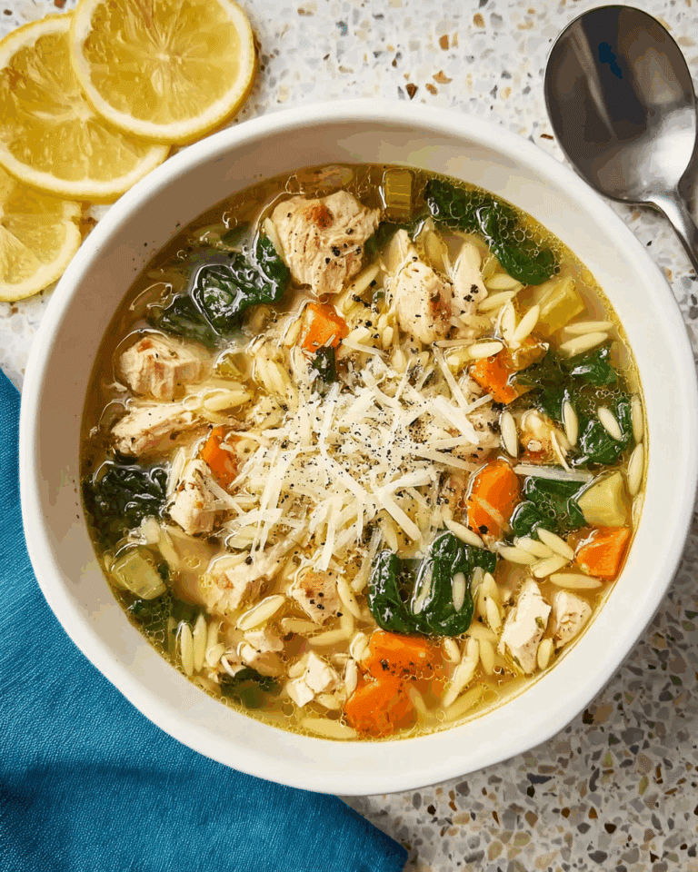 Lemon Chicken Orzo Soup