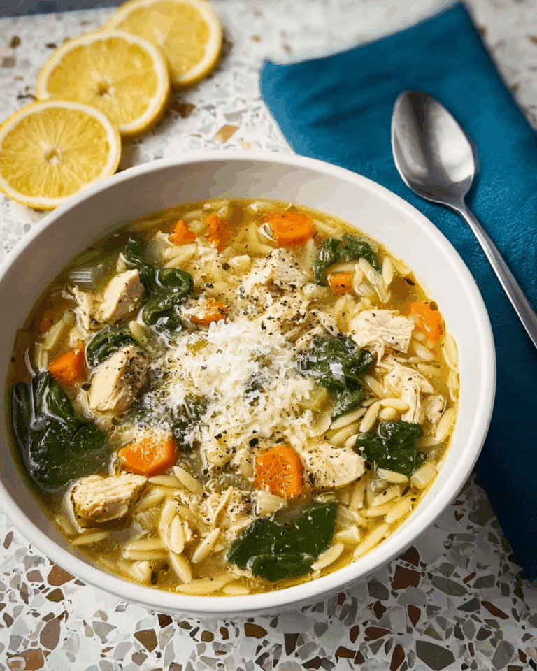Lemon Chicken Orzo Soup