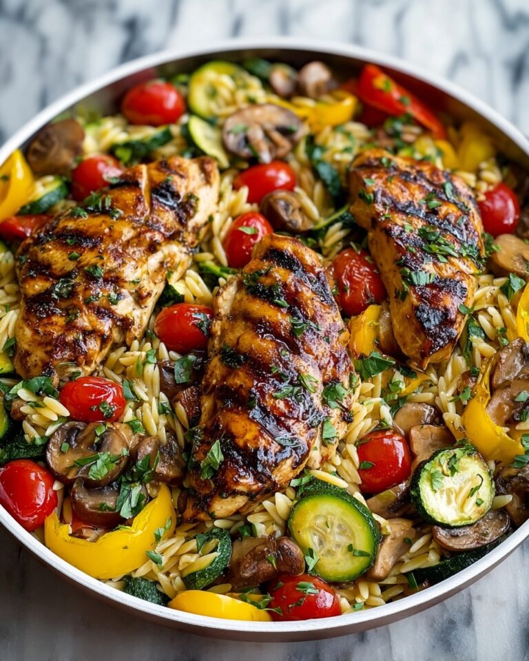 Easy Balsamic Chicken & Veggie Orzo Recipe