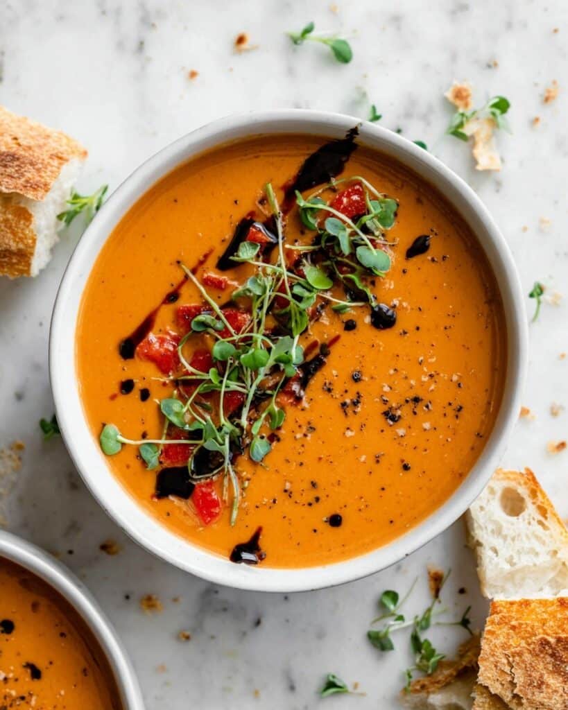 Quick Creamy Roasted Red Pepper Soup Recipe