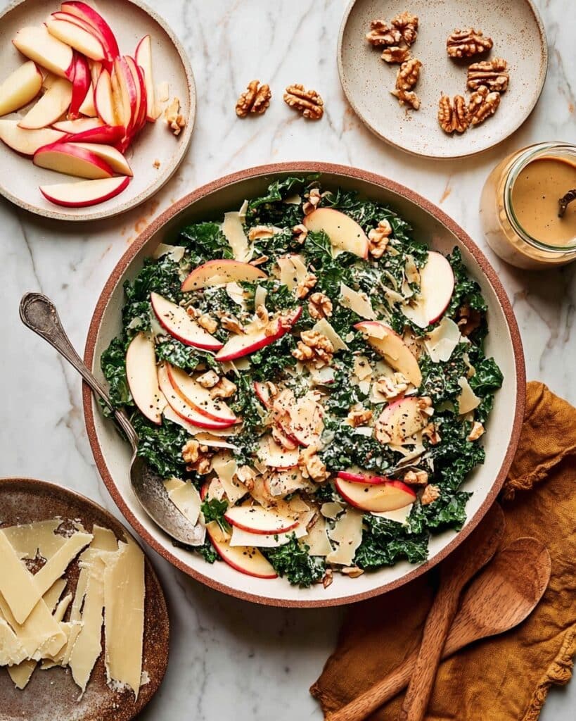 Autumn Lover’s Kale Apple Salad with Cinnamon Cider Vinaigrette Recipe