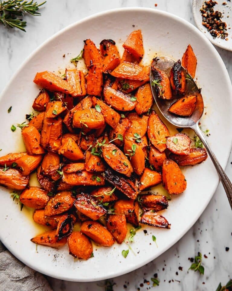 Seriously Caramelized Roasted Carrots with Honey-Thyme Brown Butter Drizzle Recipe