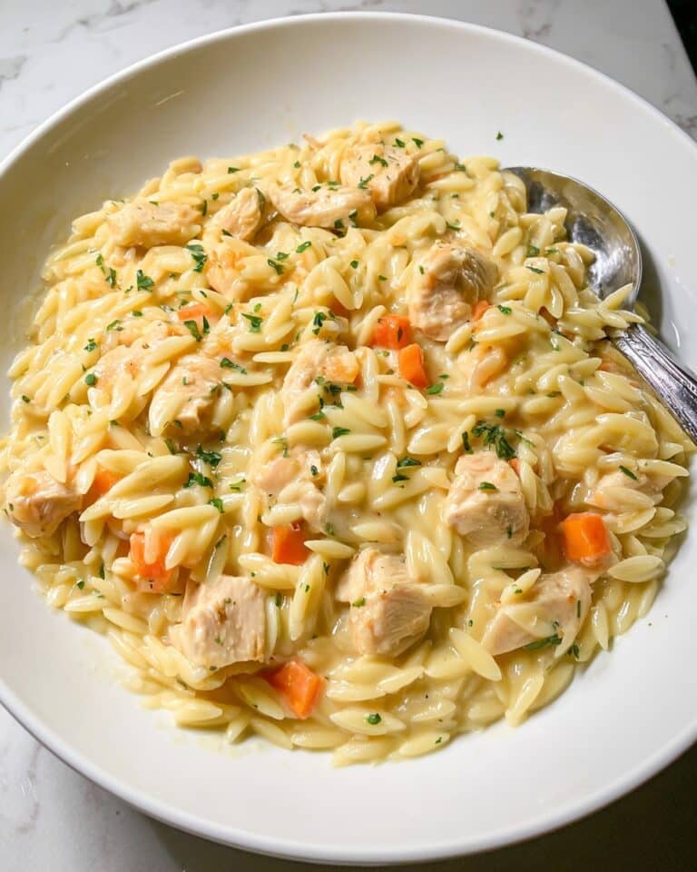 Creamy Chicken Pot Pie Orzo Recipe