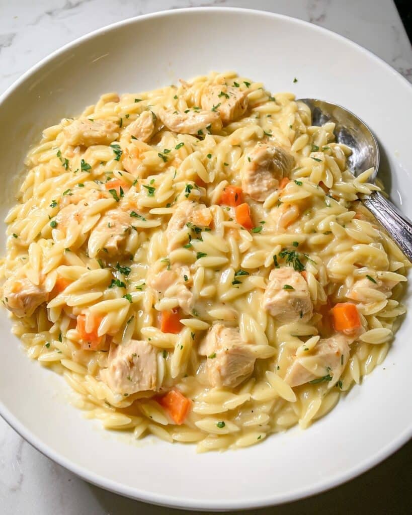 Creamy Chicken Pot Pie Orzo Recipe