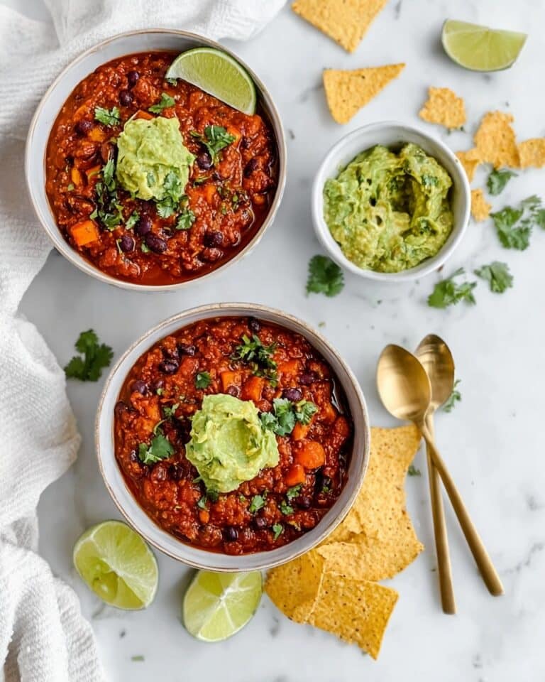 Crockpot Sweet Potato & Black Bean Quinoa Chili Recipe