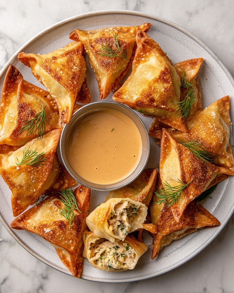 Smoked Salmon Rangoons with Hot Honey Mustard Sauce – Elegant Appetizer