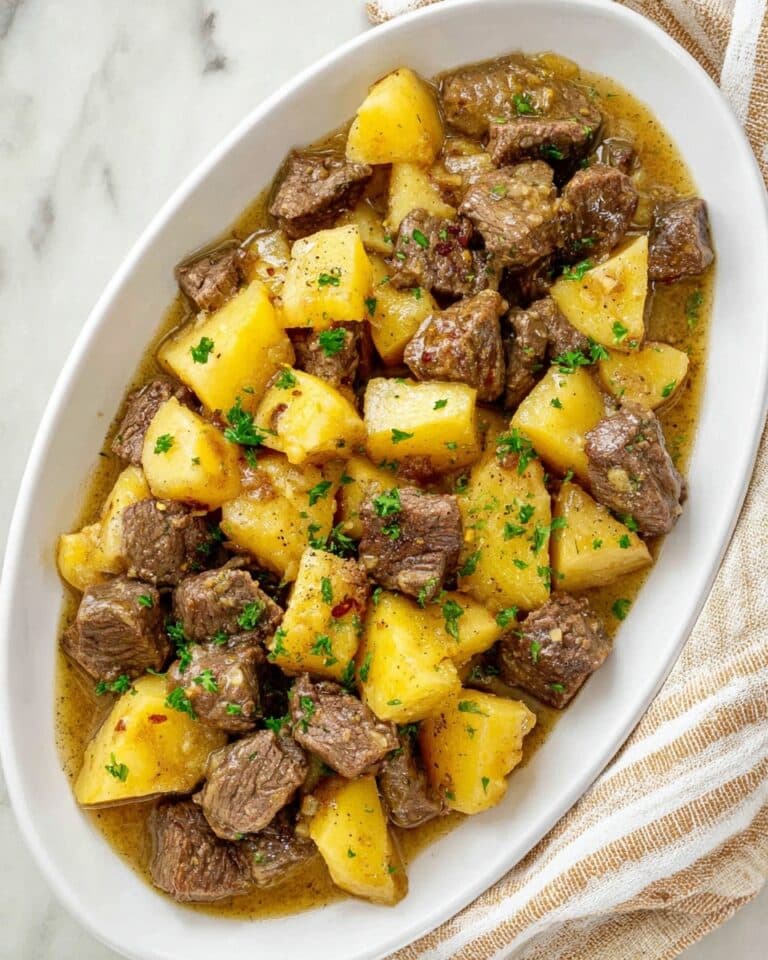 Crockpot Loaded Steak and Potato Bake Recipe
