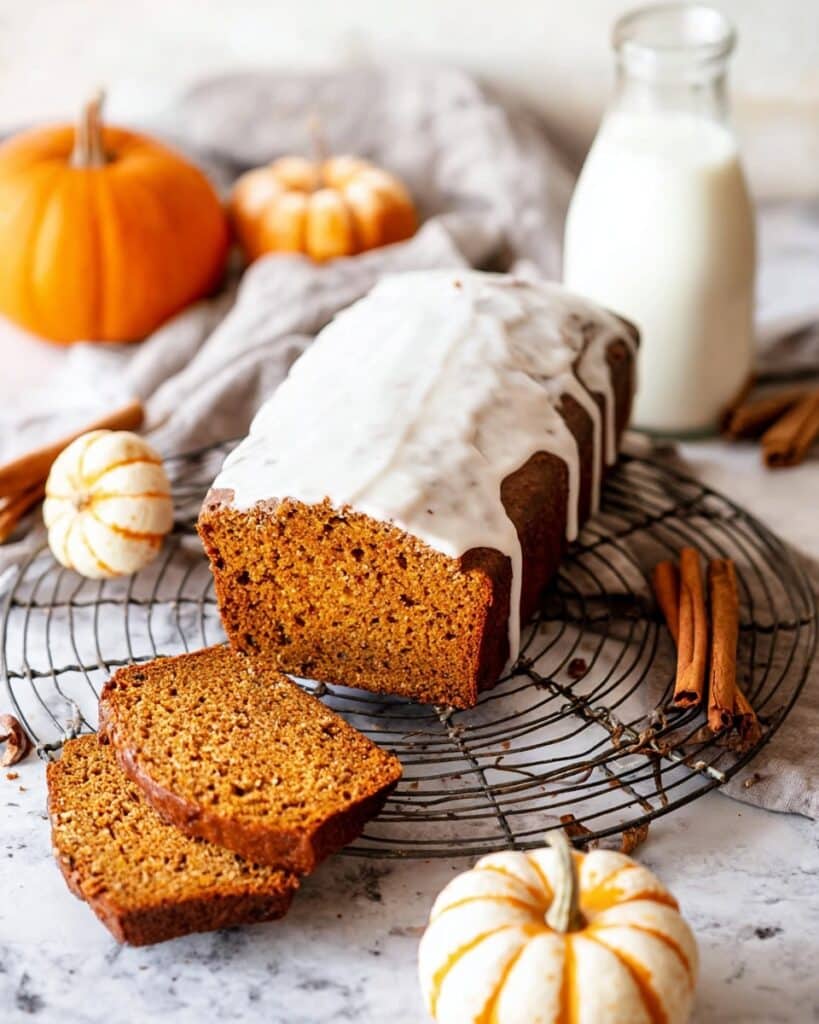 Brown Butter Pumpkin Bread with Maple Glaze Recipe