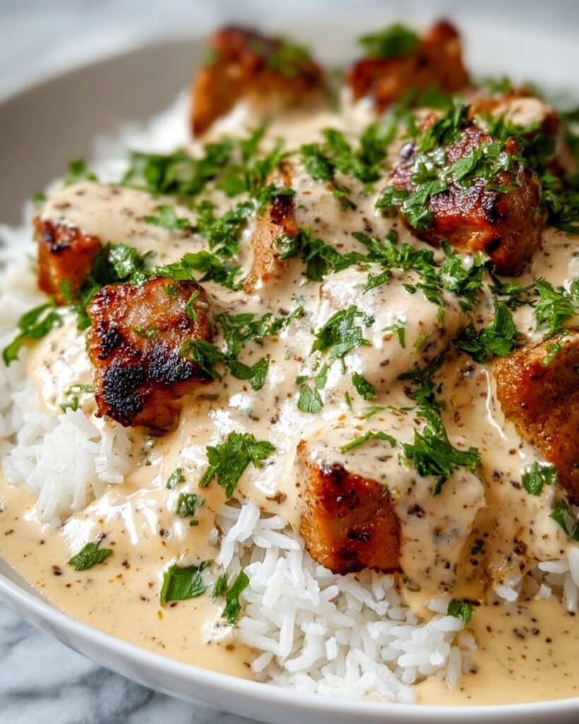 Creamy Smothered Chicken and Rice Recipe