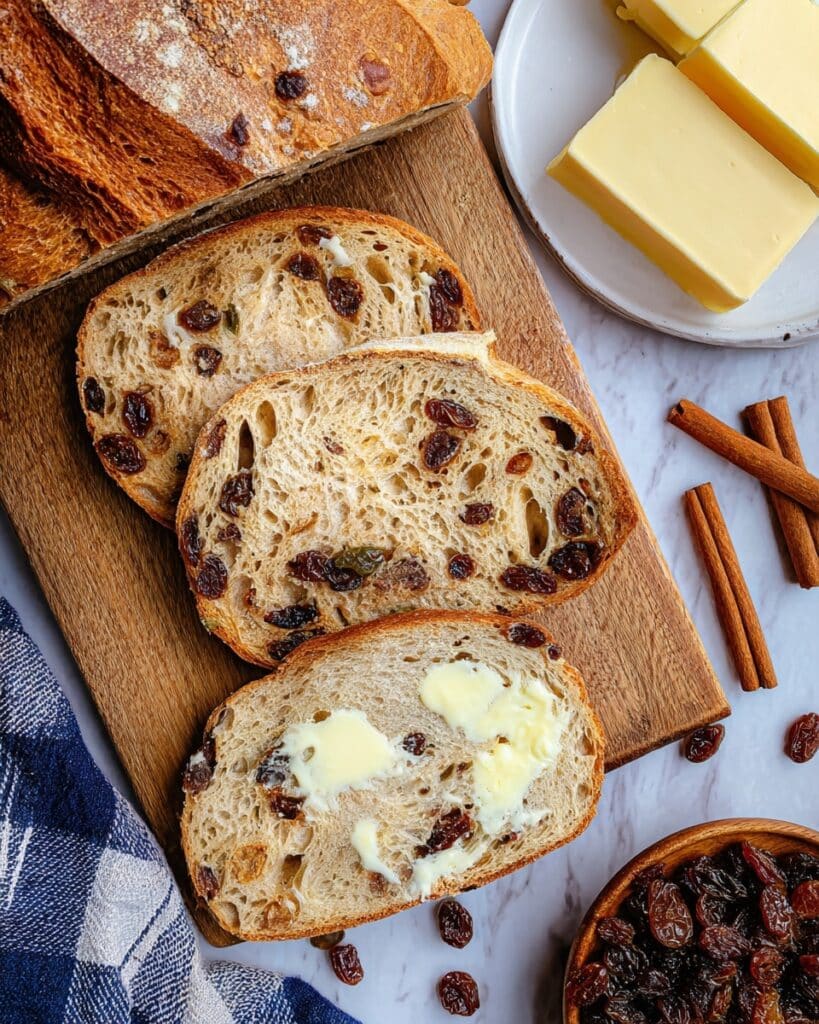 No Knead Cinnamon Raisin Bread Recipe