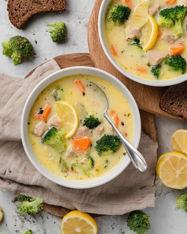 Creamy Chicken Broccoli Soup with Parmesan and Potatoes Recipe