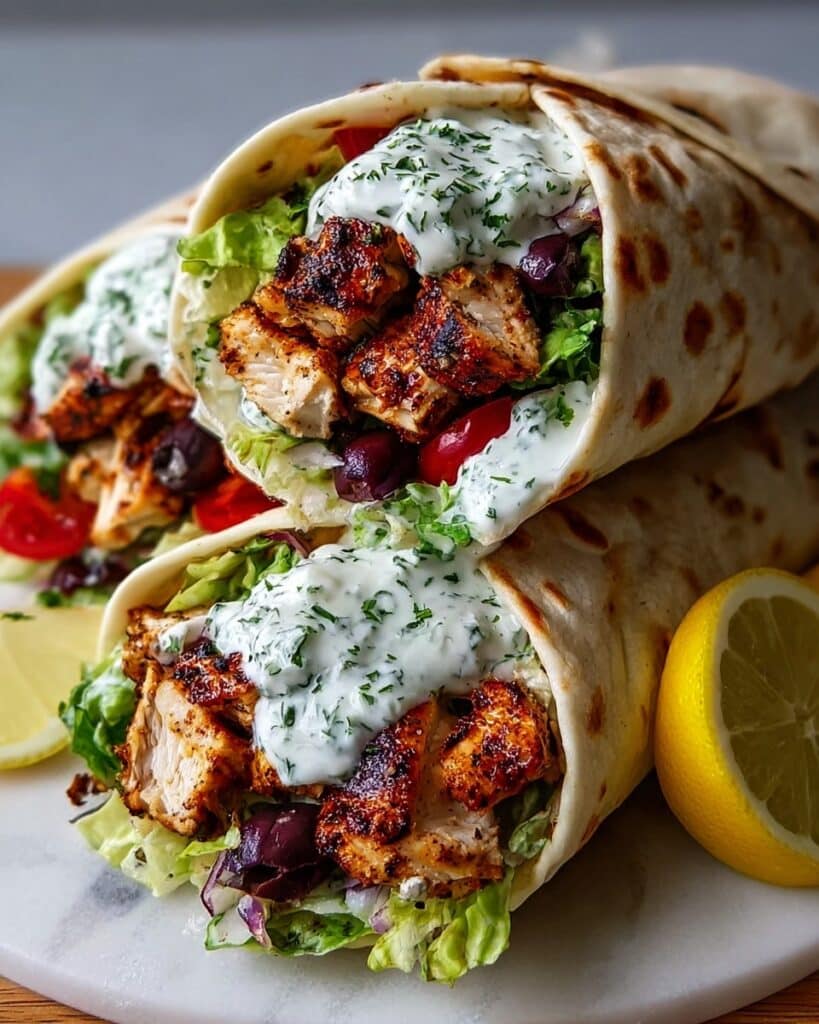 Mediterranean Chicken Gyros with Creamy Feta Tzatziki Recipe