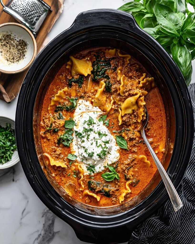 Slow Cooker Lasagna Soup Recipe