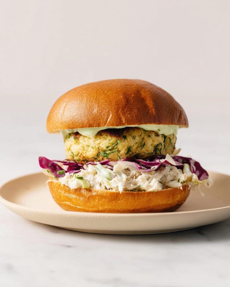 Falafel Burger Patties with Chickpeas and Herby Tahini Sauce Recipe