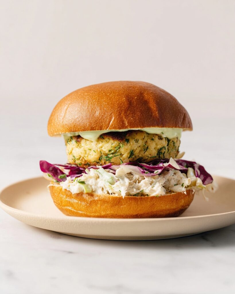 Falafel Burger Patties with Chickpeas and Herby Tahini Sauce Recipe