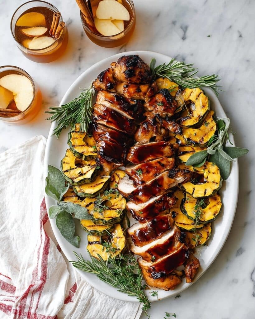 Grilled Apple Cider Chicken with Spiced Winter Veggies Recipe