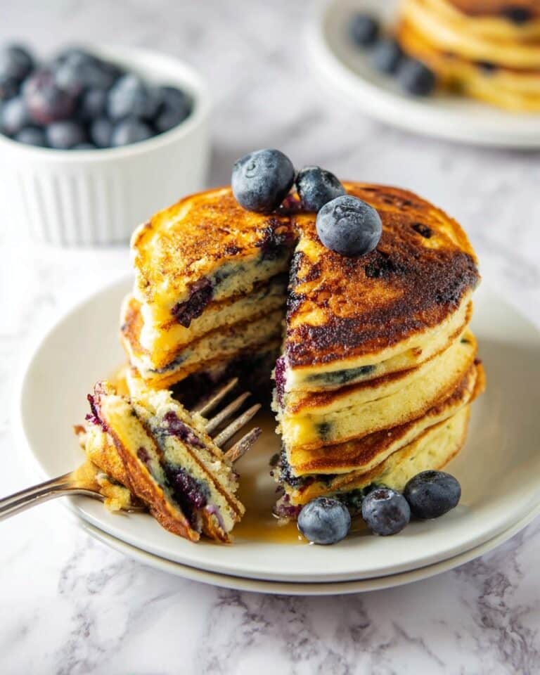 Blueberry Cottage Cheese Pancakes Recipe
