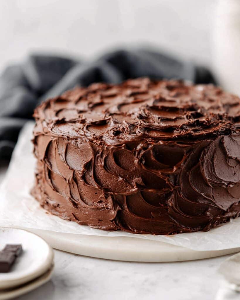 Decadent Homemade Chocolate Cake with Rich Fudge Frosting Recipe