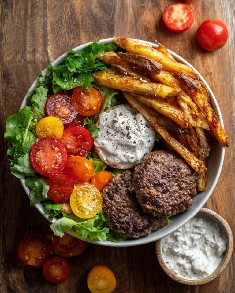 Burger Bowls with Caramelized Onion Aioli Recipe