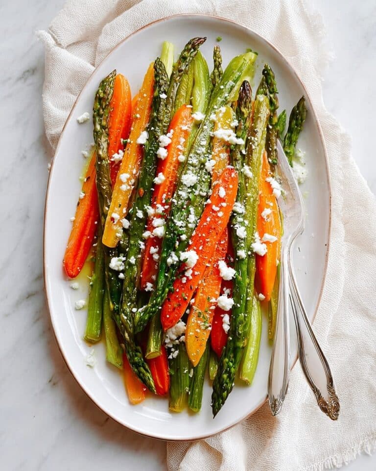 Roasted Asparagus and Carrots with Goat Cheese and Lemon Zest Recipe