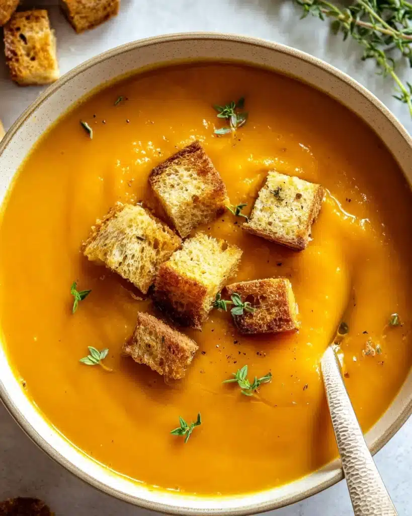 Roasted Butternut Squash Soup with Ginger, Carrot Recipe