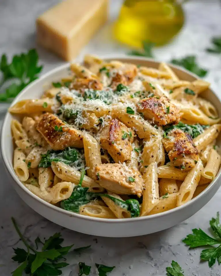 Healthy Garlic Parmesan Chicken Pasta Recipe