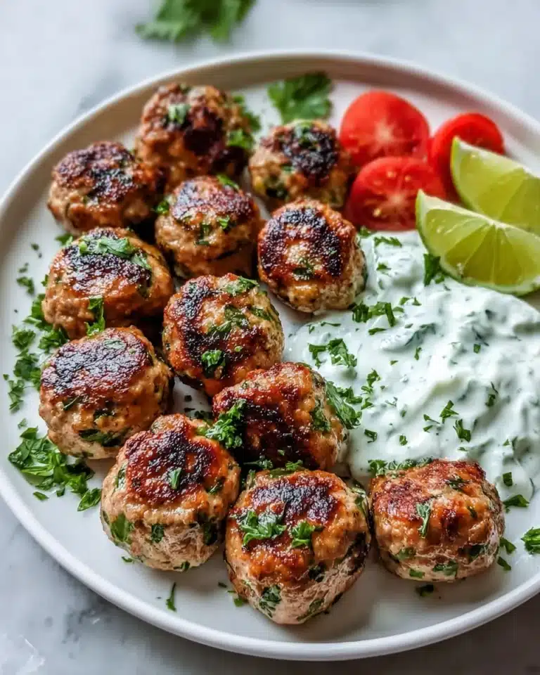 Greek Turkey Meatballs with Tzatziki Recipe