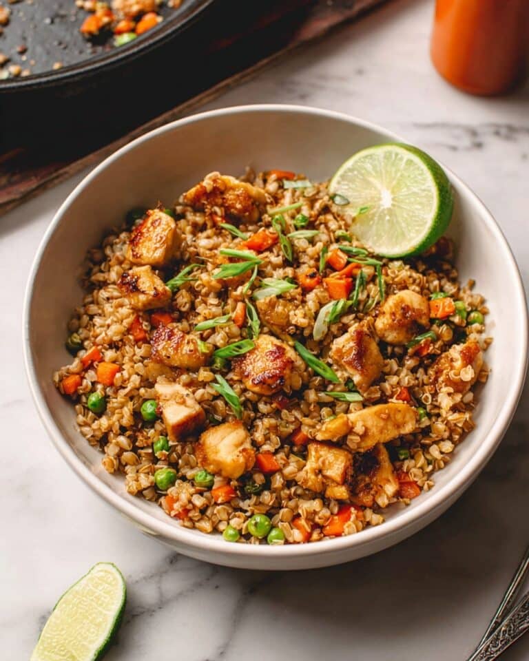 High Protein Crispy Garlic Chicken Fried Rice Recipe