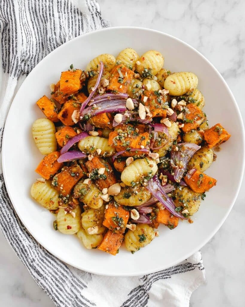 Sheet Pan Butternut Squash Gnocchi with Parsley Pesto Recipe