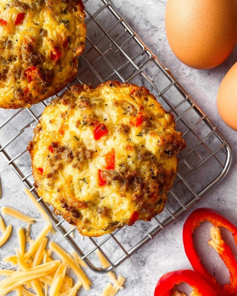 Homemade Breakfast Biscuits with Sausage, Veggies, and Cheddar Recipe