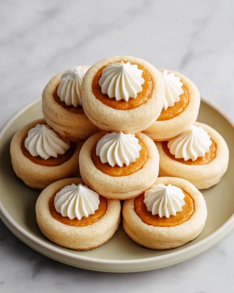 Pumpkin Pie Cookies with No-Bake Pumpkin Filling and Whipped Cream Recipe