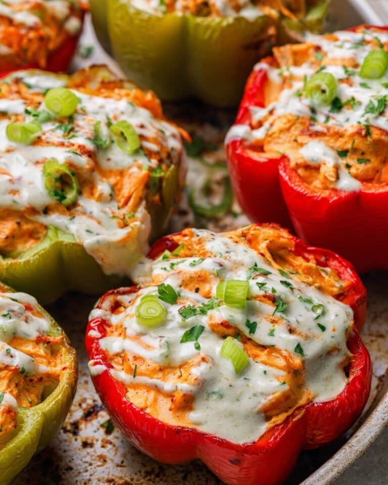 Buffalo Chicken Stuffed Peppers (Dairy-Free & Low Carb) Recipe