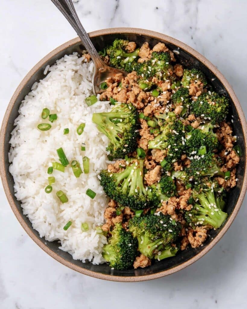 Honey Sriracha Ground Chicken and Broccoli Recipe