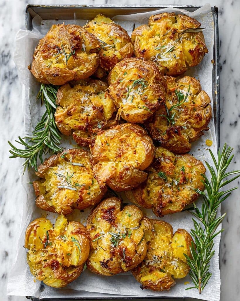 Rosemary Garlic Smashed Potatoes Recipe