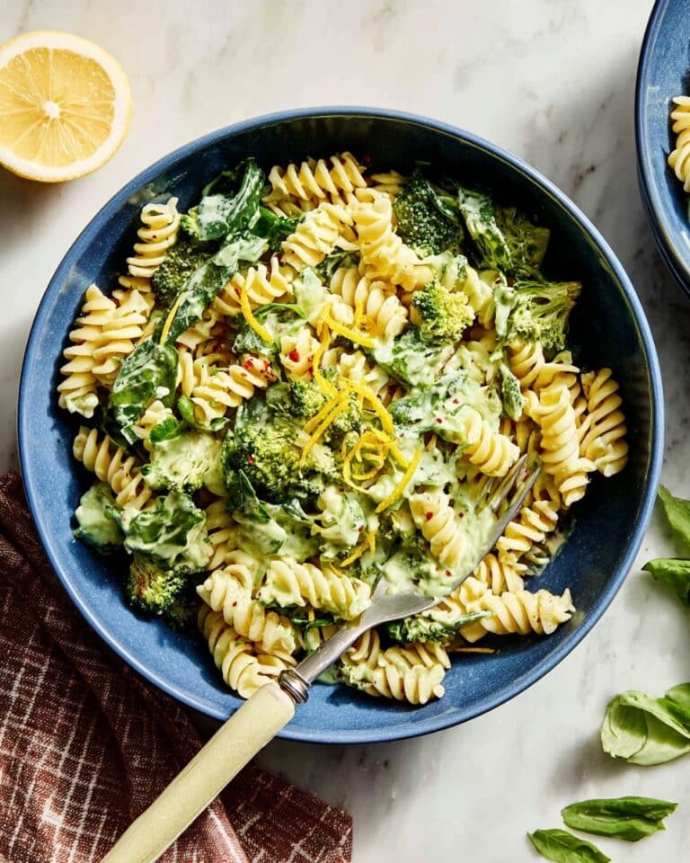 Veggie-Loaded Vegan Pasta with Basil Cashew Cream Recipe
