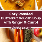 Roasted Butternut Squash Soup with Ginger, Carrot Recipe