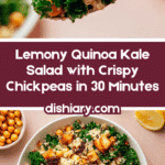 Lemony Quinoa Kale Salad with Crispy Chickpeas Recipe