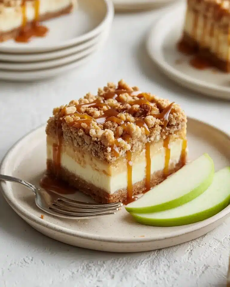 Salted Caramel Apple Cheesecake Bars Recipe