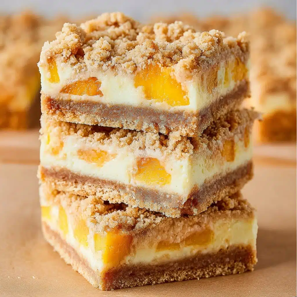 Peach Cobbler Cheesecake Bars Recipe - Recipe Image