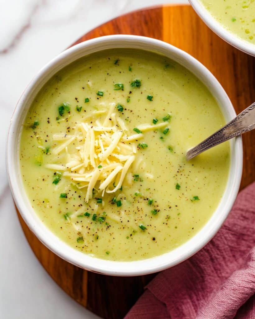Creamy Broccoli Cauliflower Soup with Cheddar Recipe