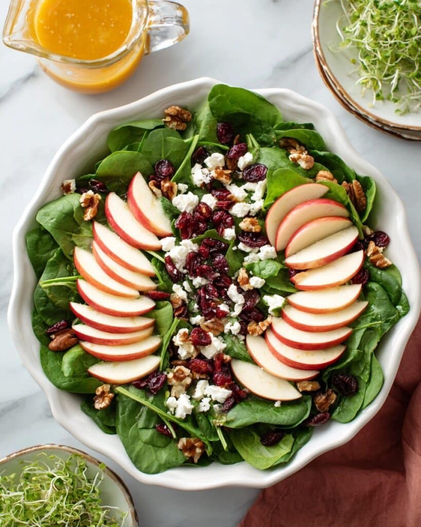Apple Spinach Salad with Candied Pecans and Feta Recipe