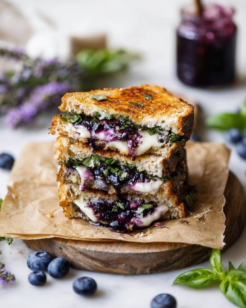 Blueberry Brie and Basil Grilled Cheese Recipe