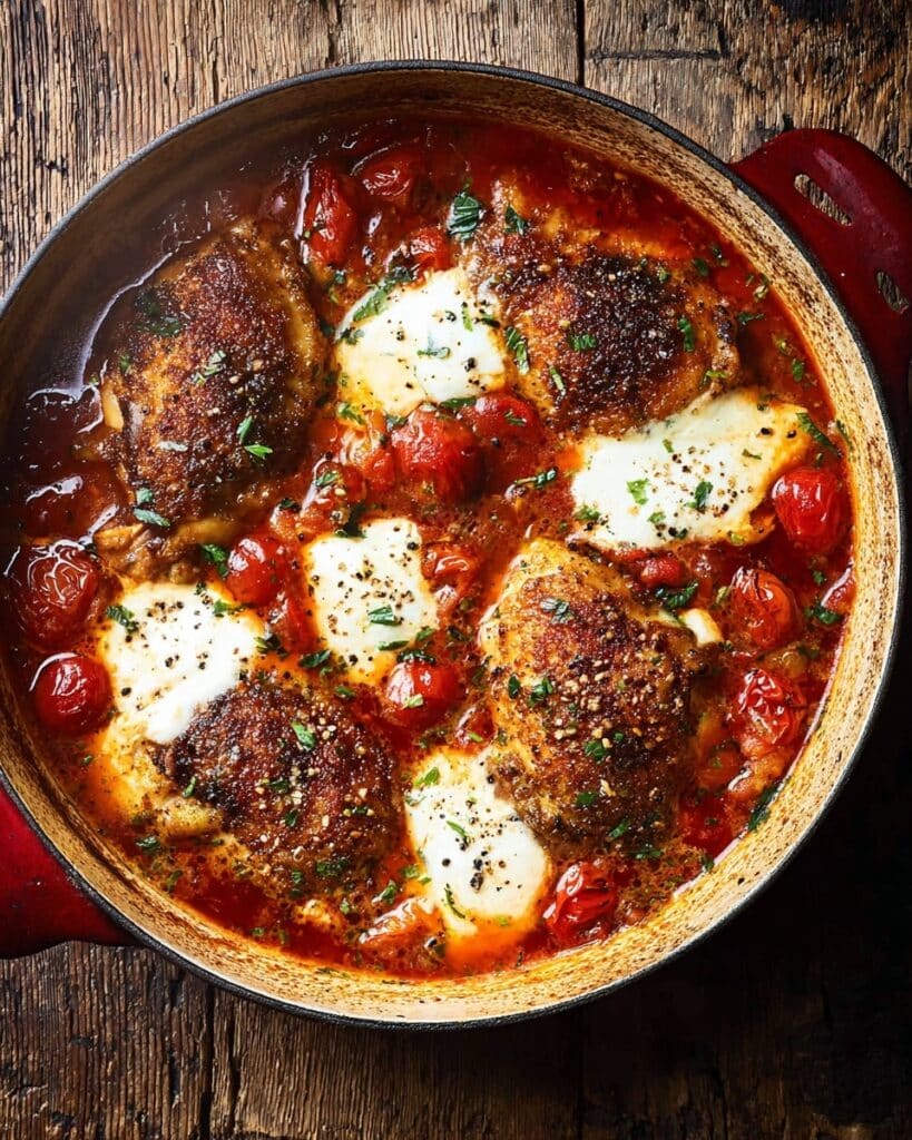 Garlic Tomato Chicken with Mozzarella Recipe