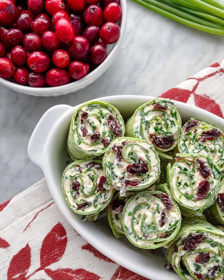 Cranberry Feta Pinwheels with Cream Cheese Recipe