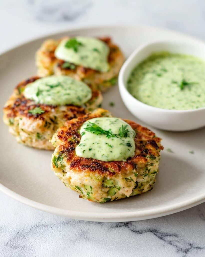 Chicken Zucchini Poppers with Creamy Cilantro Sauce Recipe