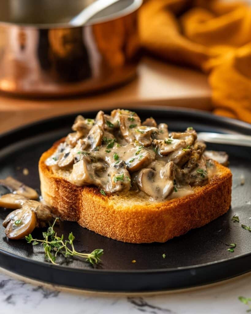 Creamy Garlic Mushrooms Recipe