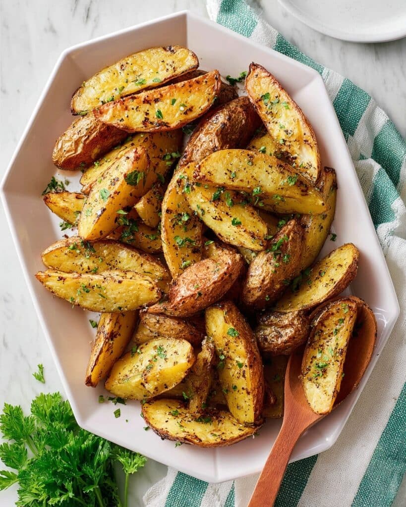 Roasted Fingerling Potatoes with Garlic, Herbs, and Lemon Recipe