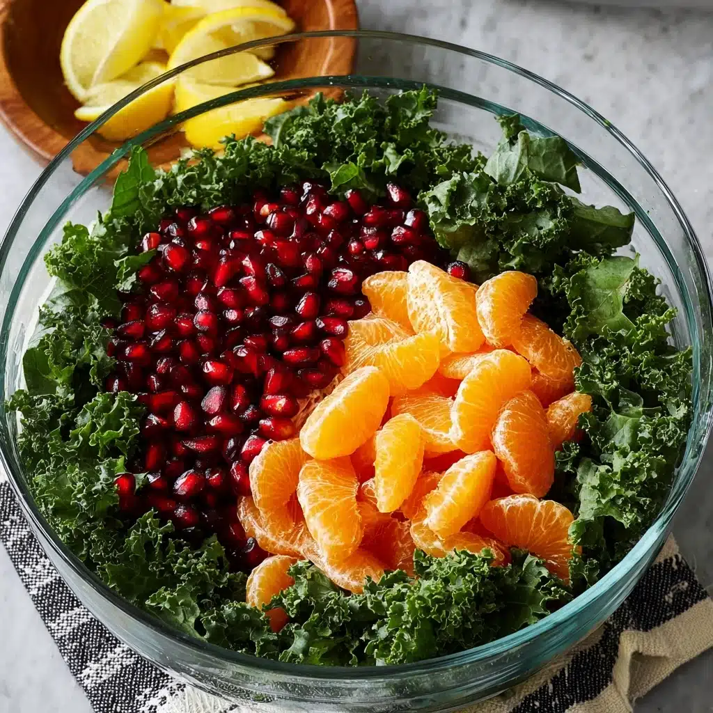 Citrus Pomegranate Kale Salad with Honey-Lemon Vinaigrette Recipe - Recipe Image