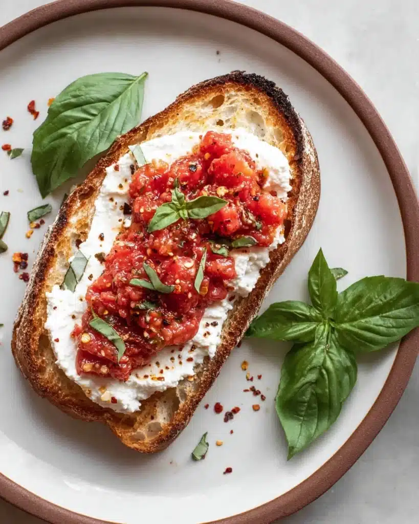 blistered cherry tomato toast Recipe